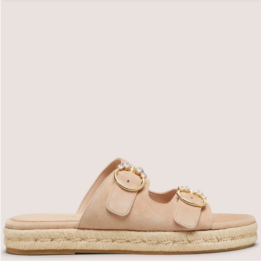 NWT STUART WEITZMAN Espadrille Flat Slide Size 9 - Picture 2 of 14